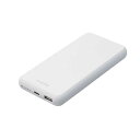 エレコム　ELECOM　モバイルバッテリー 10000mAh 大容量 15W / 3A 15W / 3A 入出力( Type-C ×1 ) 出力( USB-A ×1 ) おまかせ充電対応 充電器 ホワイト　DE-C38-10000WH