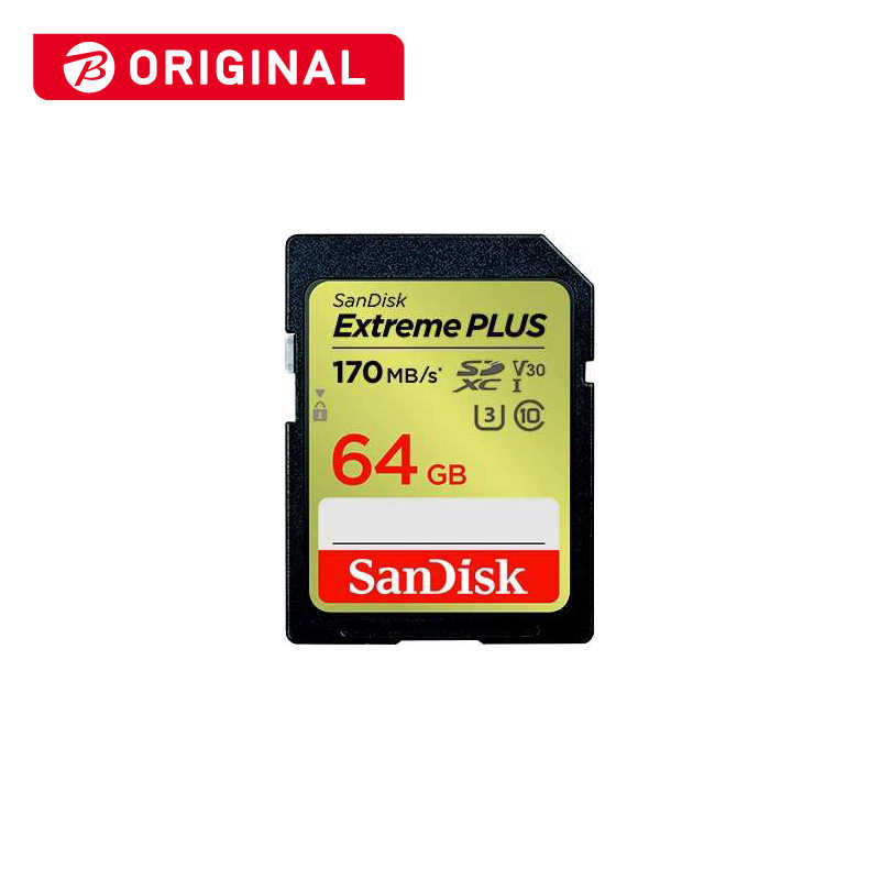 サンディスク　SDXCカード Extreme PLUS (Class10/64GB)　SDSDXWH-064G-JBJCP