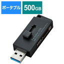 GR@ELECOM@SSD Ot 500GB USB3.2 Gen2 Ǐoő600MBb ^ XCh  RہERECX ϏՌ USB A ~1 ubN@ESD-EHL0500GBK