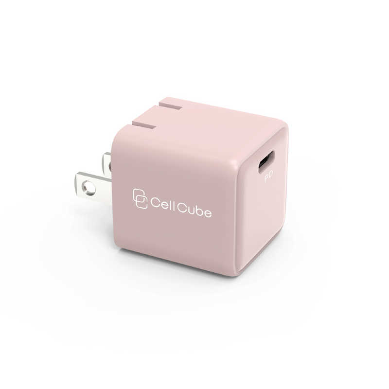 ファンマックスジャパン Cell Cube 折り畳み式プラグAC充電器 30W/PD 【極小】-LC Cell Cube セルキューブ 薄桜 [1ポート] CCAC06LC