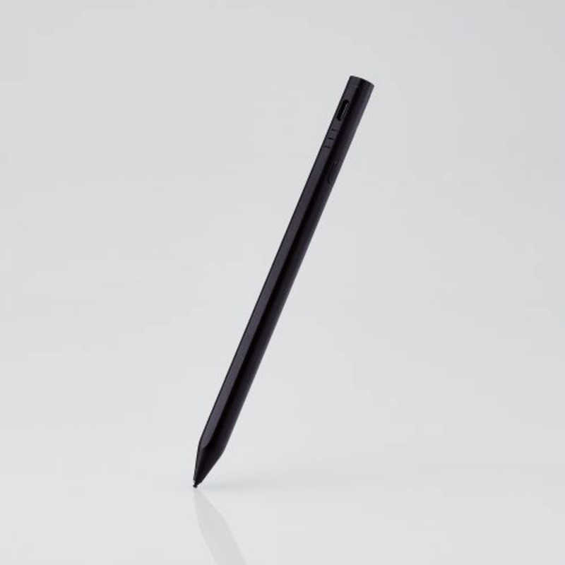 エレコム　ELECOM　タッチペン スタイラスペン ( iPad用 各種スマホ・タブレット用 ) 2モード搭載 充電式 磁気吸着 ペン先1.5mm 極細 D型 ペン先交換可 ブラック　PTPACSTHY01XBK