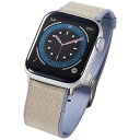 エレコム ELECOM Apple Watch 41/40/38mm ハイブリッドレザーバンド MINIO アッシュグレー×ゼニスブルー AW-41BDMNOGY