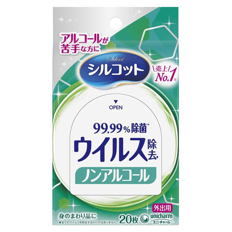 【商品解説】お出かけ先に持ち運びやすい少入枚数の、シルコットウェットティッシュ外出用です。【スペック】●型式：（シルウイルスNA20マイ）●JANコード：4903111428182この商品は宅配便でお届けする商品です出荷可能日から最短日時でお届けします。※出荷完了次第メールをお送りします。配送サービス提供エリアを調べることができます「エリア検索」をクリックして、表示された画面にお届け先の郵便番号7桁を入力してください。ご購入可能エリア検索お買い上げ合計3,980円以上で送料無料となります。※3,980円未満の場合は、一律550円（税込）となります。●出荷可能日から最短日時でお届けします。（日時指定は出来ません。）　※お届け時に不在だった場合は、「ご不在連絡票」が投函されます。　「ご不在連絡票」に記載された宅配業者の連絡先へ、再配達のご依頼をお願いいたします。●お届けは玄関先までとなります。●宅配便でお届けする商品をご購入の場合、不用品リサイクル回収はお受けしておりません。●全て揃い次第の出荷となりますので、2種類以上、または2個以上でのご注文の場合、出荷が遅れる場合があります。詳細はこちら■商品のお届けについて商品の到着日については、出荷完了メール内のリンク（宅配業者お荷物お問い合わせサービス）にてご確認ください。詳しいお届け目安を確認する1度の注文で複数の配送先にお届けすることは出来ません。※注文時に「複数の送付先に送る」で2箇所以上への配送先を設定した場合、すべてキャンセルとさせていただきます。