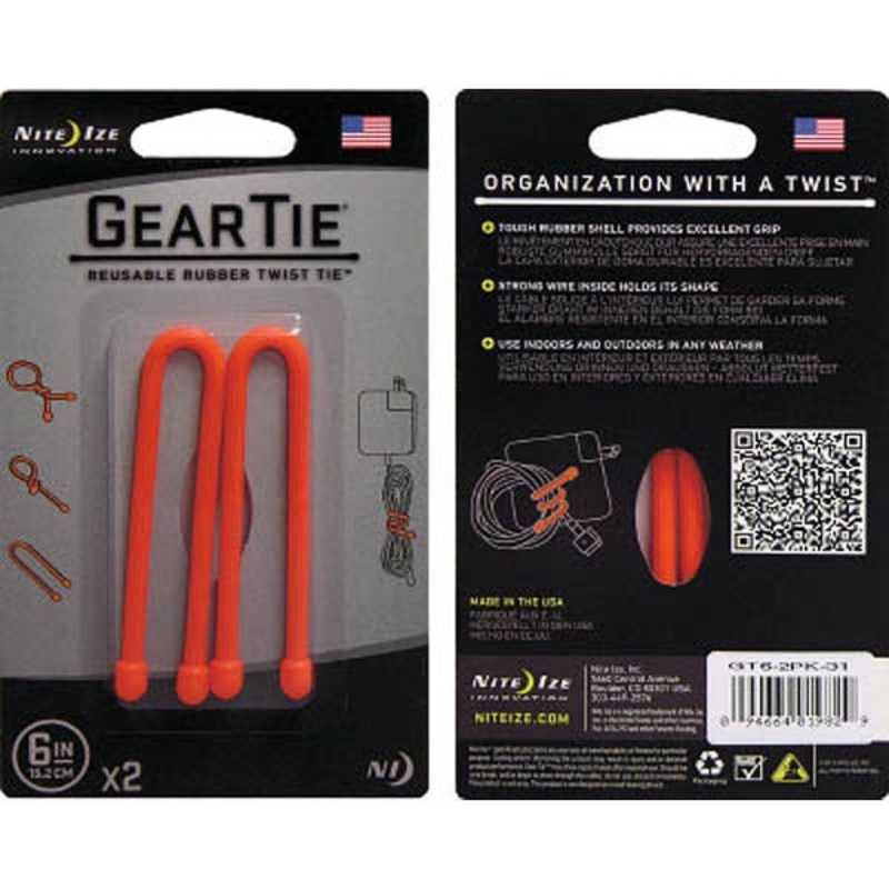 NITE IZE ヘッドフォンキーパーツ GEAR TIE 6inc GT62PK31