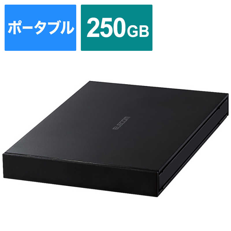 外けポータブルSSD ESD-EJ0250GBKR ブラック SSD：250GB