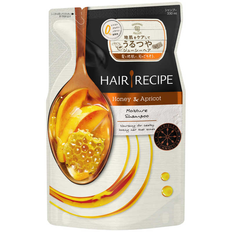 P＆G　HAIR RECIPE(ヘアレシピ)ハニーアプリコット エンリッチ モイスチャーレシピ シャンプー(330ml)つめかえ用[シャンプー]