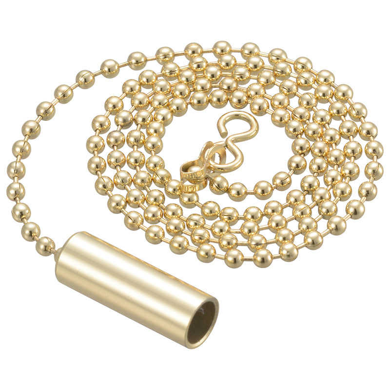 オーム電機　スイッチひも チェーン ゴールド 50cm　HS-L50N