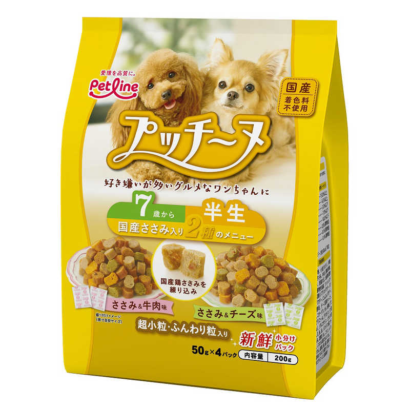 ペットライン　いぬのしあわせ プッチーヌ7歳M200g〔ペットフード〕