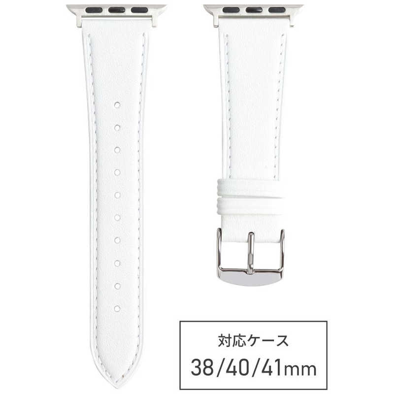 バンビ Apple Watch対応バンド 牛革 グレイスパール(41/40/38mm) ホワイト RWC037WU