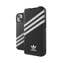 アディダス　iPhone 14 6.1インチOR Booklet Case PU FW22 blackwhite　50195