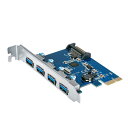 PCI Express×1接続 USB3.2 Gen1×4ポート インターフェイスカード ポートを増やしタイ CIFUSB3P4FL2