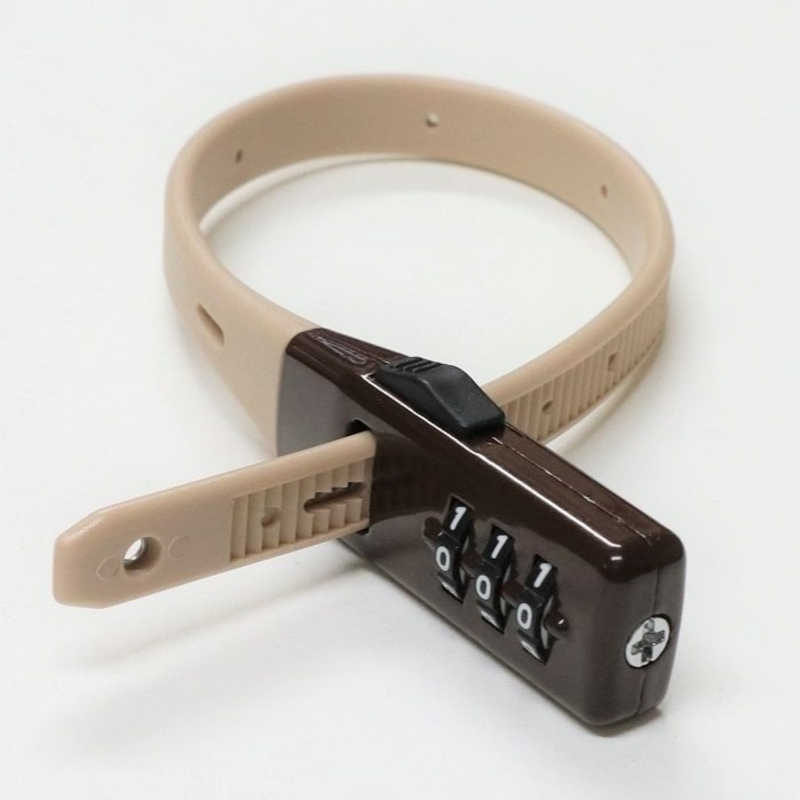 カワスミ　バッテリー盗難防止用 ダイヤルロック（縦305x横23x高さ14mm/ベージュ×ブラウン）　SL_02BG