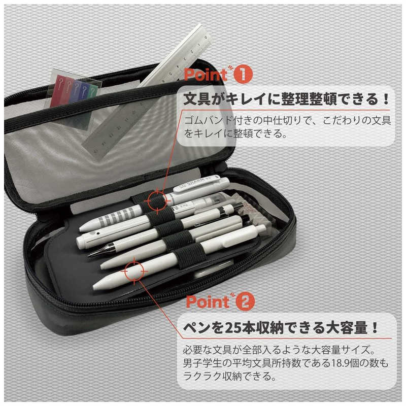 サンスター文具　収納メッシュペンケース MESHNO(メッシュノ) BK　S1425390 r-kojima-11396225 コジマ楽天市場店 サンプル画像3