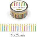 ワールドクラフト キラキラクリアテープ Candle KCT20003