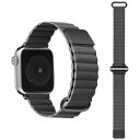 GAACAL Apple Watch Series 1-8/SE1-2 38/40/41mm マグネット式PUレザーバンド グレー W00186GYA(2)