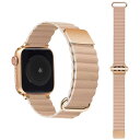 GAACAL Apple Watch Series 1-8/SE1-2 38/40/41mm マグネット式PUレザーバンド クリームベージュ W00186PBA(2)