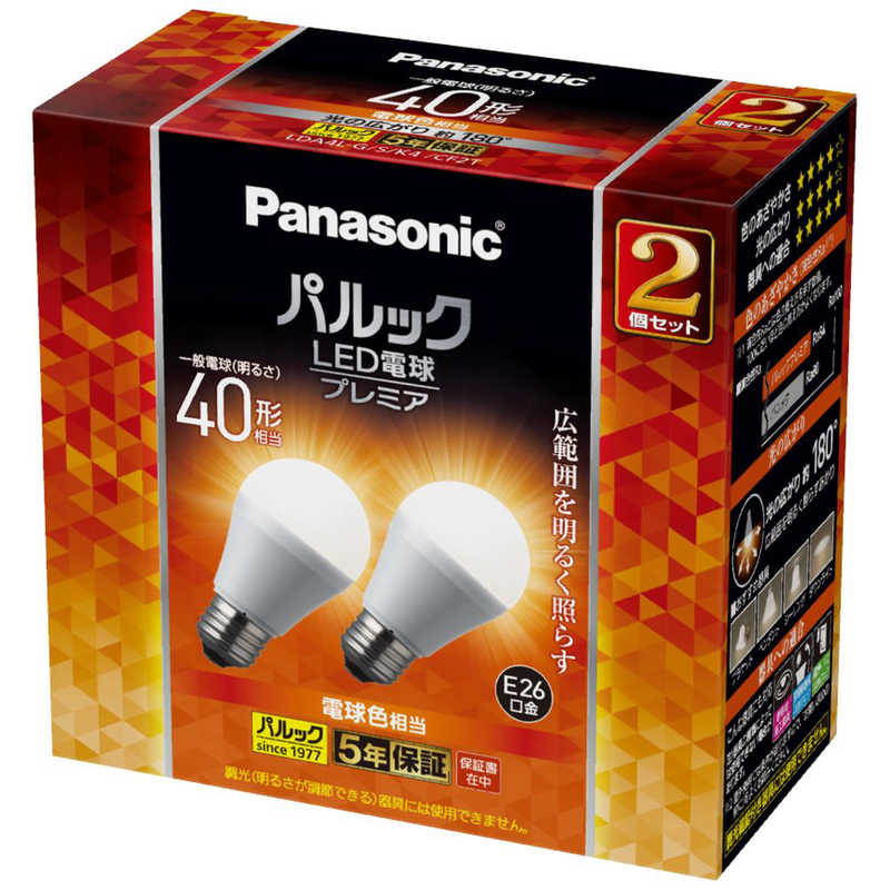 パナソニック　Panasonic　パルックLED電球プレミア 一般電球タイプ(E26口金) ［E26 /一般電球形 /電球色 /1個 /広配光タイプ］　LDA4LGSK4CF2T