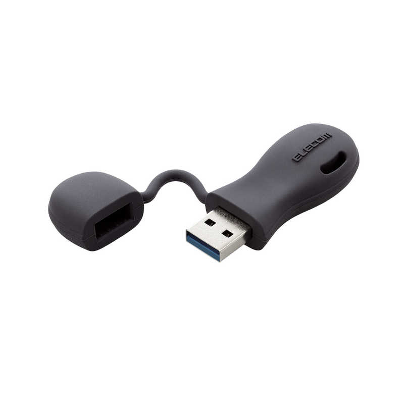 エレコム　ELECOM　USBメモリ 32GB USB3.2(Gen1)/3.1(Gen1)/3.0/2.0 USB A 一体型 キャップ式 ストラップホール付 ブラック　MF-JRU3032GBK