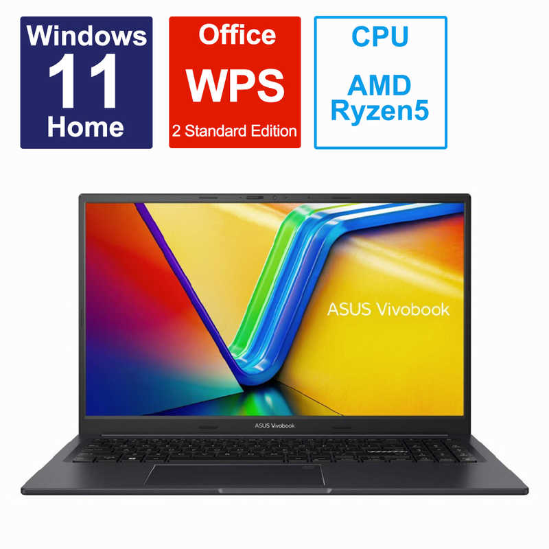 ASUS エイスース ノートパソコン Vivobook 15X OLED 15.6型 /Windows11 Home /AMD Ryzen 5 /メモリ：16GB /SSD：512GB /WPS Office /2023年4月モデル インディーブラック M3504YA-L1151W