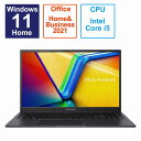 ASUS エイスース ノートパソコン Vivobook 15X 15.6型 /Windows11 Home /intel Core i5 /メモリ：16GB /SSD：512GB /Office HomeandBusiness /2023年4月モデル インディーブラック K3504ZA-BQ065WS