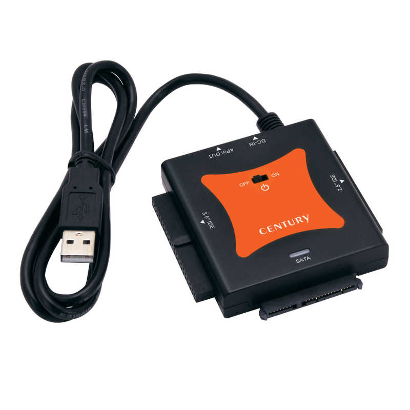 センチュリー IDE SATA USB2.0 変換アダプター 裸族の頭 3.5インチ 2.5インチ対応 /SATA IDE /1台 CRAISU2V4