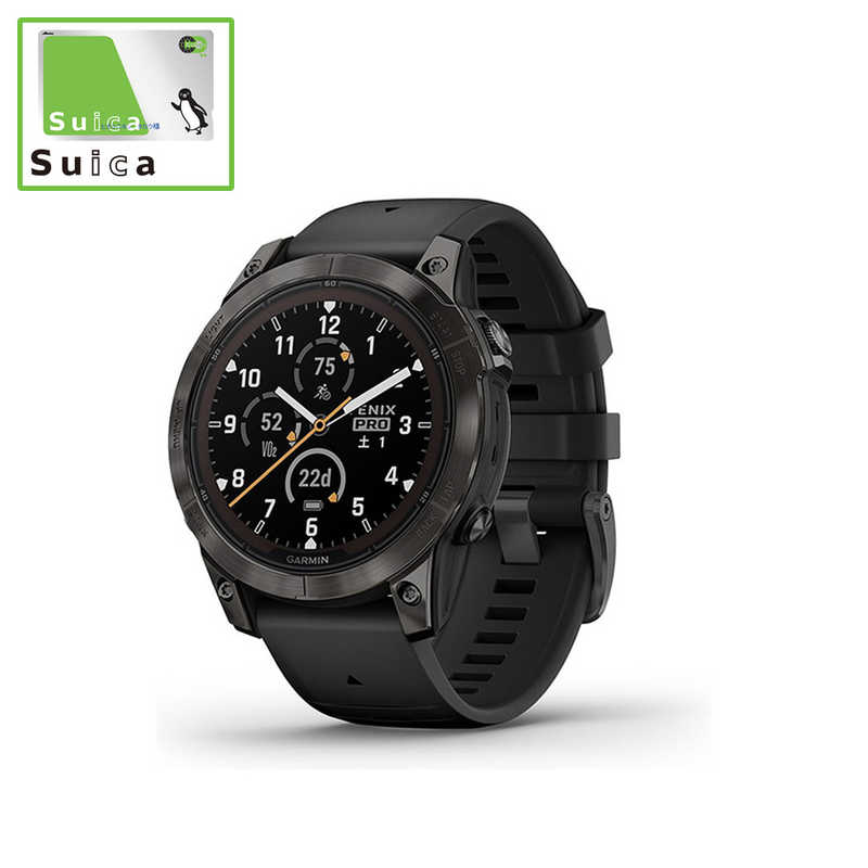 GARMIN　スマートウォッチ fenix 7 Pro Sapphire Dual Power Ti Carbon Gray DLC /Black(Suica対応)　010-02777-52