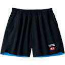 VICTAS 男女兼用 卓球 ユニフォーム インサイド ヘムカラー ゲームパンツ(INSIDE HEM COLOR GP)(Lサイズ/) ブラック×ターコイズ 622102(4)