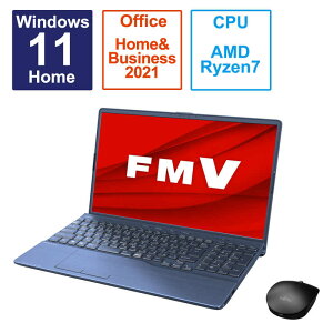 ٻ̡FUJITSUΡȥѥ FMV LIFEBOOK AH53/H2 ᥿å֥롼 [15.6 /Win11 /AMD Ryzen 7 /ꡧ16GB /SSD512GB /Office]FMVA53H2L