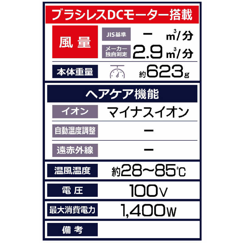 パナビア　ヘアドライヤー Airly Time　PJP-2023A