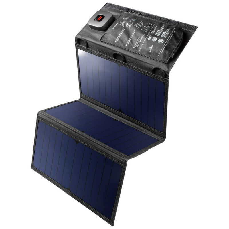 エレコム ELECOM ソーラー充電器 Type-C 1 USB A 1 折りたたみ式 スタンド付 ブラック MPA-S03BK