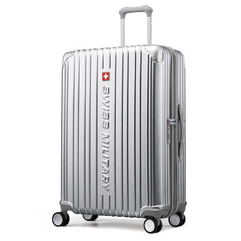 SWISSMILITARY　CYGNUS(シグナス) スーツケース 75cm 無料預入 98L 5cm拡張 ダブルファスナー TSAロック ネームタグ・スーツケースカバー付　SMA828SILVER