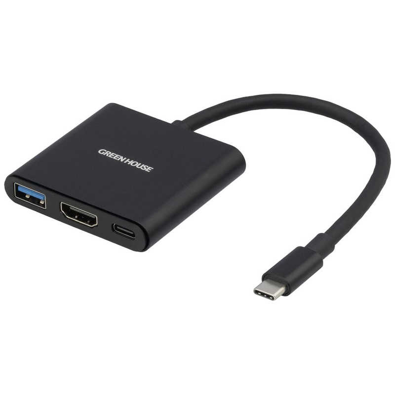 グリーンハウス　USB3.2 Gen1 ドッキングステーション 3in1 ブラック ［USB Power Delivery対応］　GH-..