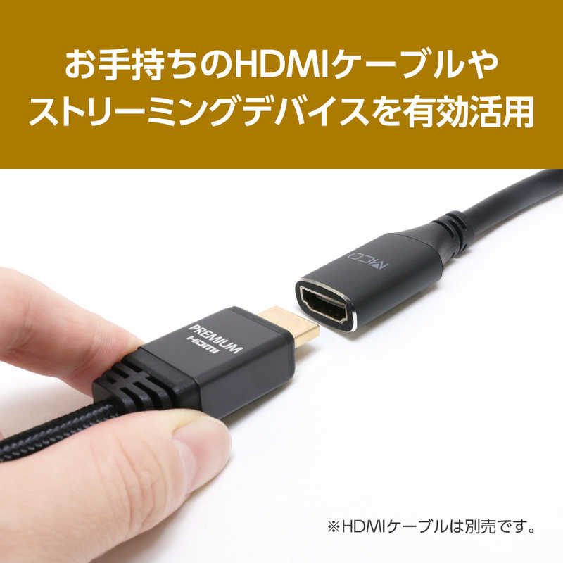 ナカバヤシ　HDMI延長ケーブル 4K/60Hz対応 1.0m　HET-P10 BK 2