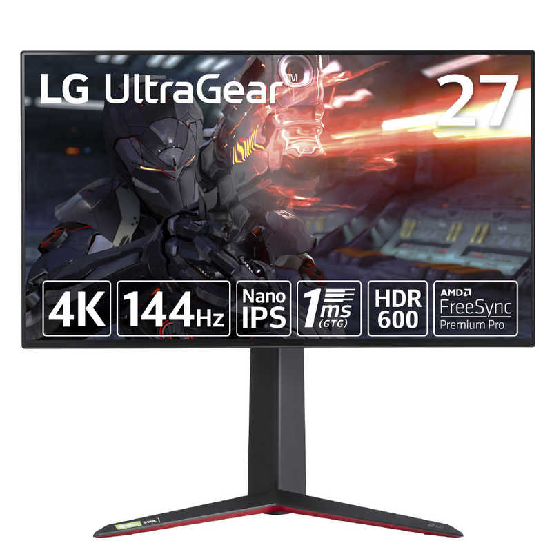 LG　ゲーミングモニター UltraGear ［27型 /4K(3840×2160) /スクエア］ ブラック　27GP95RP-B