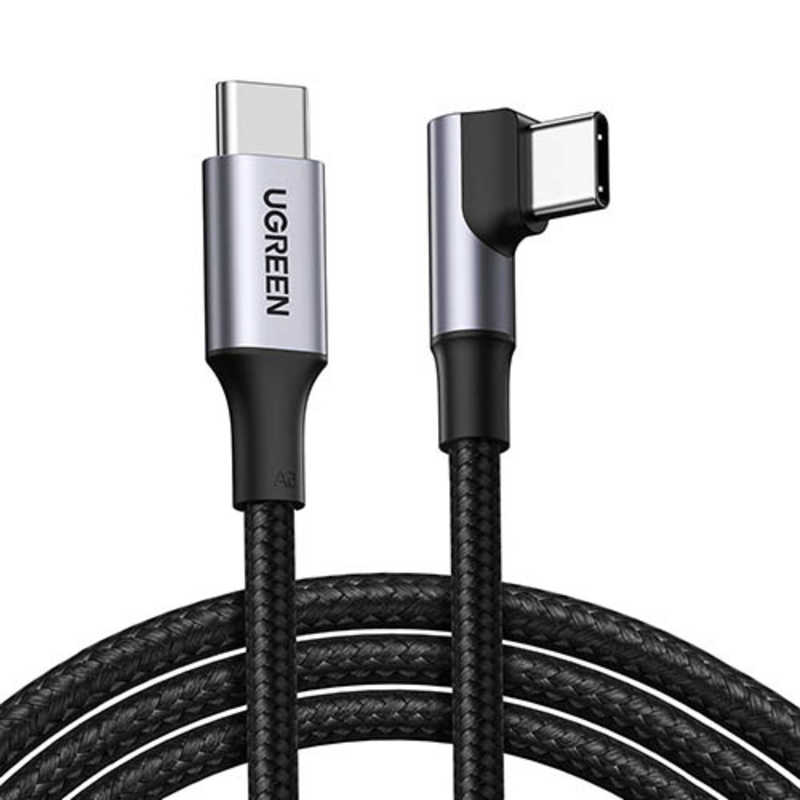 UGREEN　USB-C to USB-C L字ケーブル 1m 100W Black 70643　UGR-OT-100003