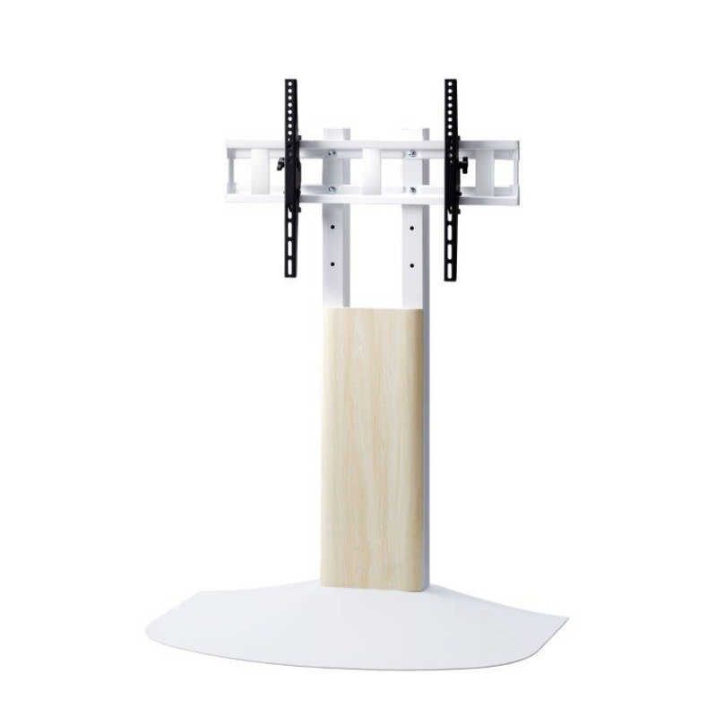 朝日木材　40〜86インチ対応 テレビスタンド Swing（壁寄せタイプ) ナチュラル木目＆ホワイト　WS-BL840-NA