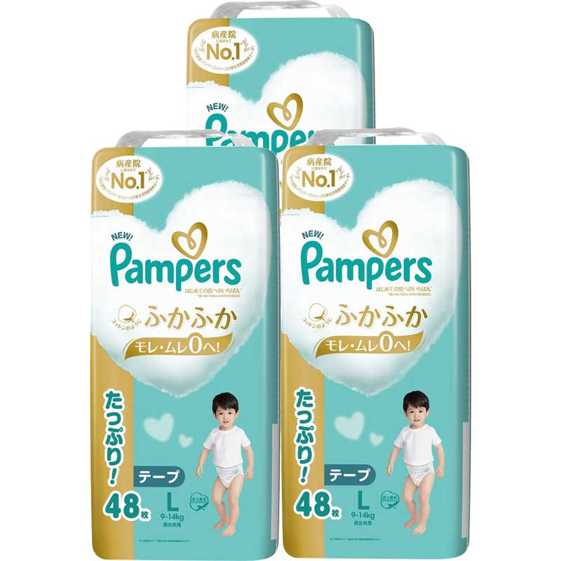 P＆G　(ケース販売)Pampers(パンパース)はじめての肌へのいちばん テープ ウルトラジャンボ L(9-14kg)48枚×3個