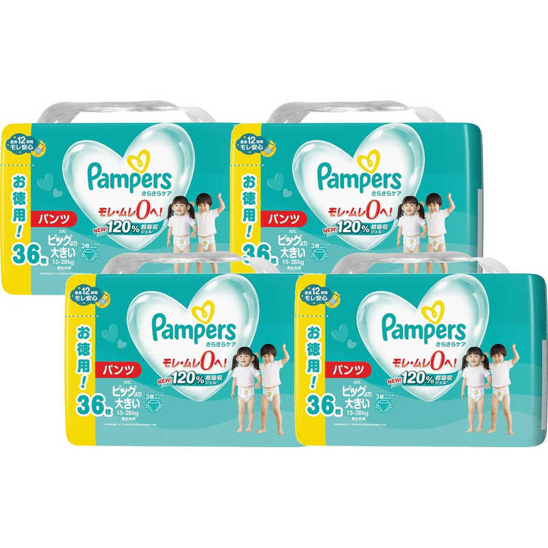 P＆G　(ケース販売)Pampers(パンパース)さらさらケア パンツ ウルトラジャンボ XXLビッグより大きい(15-28kg)36枚×4個