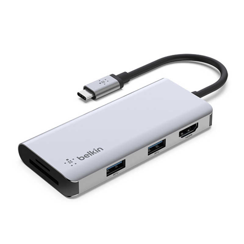 BELKIN　［USB-C オス→メス カードスロットx2/HDMI/USB-Ax2］ドッキングステーション　AVC007BTSGY