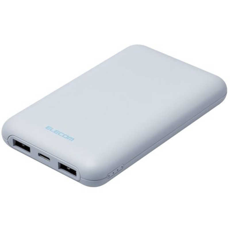 エレコム ELECOM モバイルバッテリー/リチウムイオン電池/薄型/PD20W/10000mAh/USB Type-C入出力1ポート/USB-A出力2ポート/ブルー DE-C44-10000BU