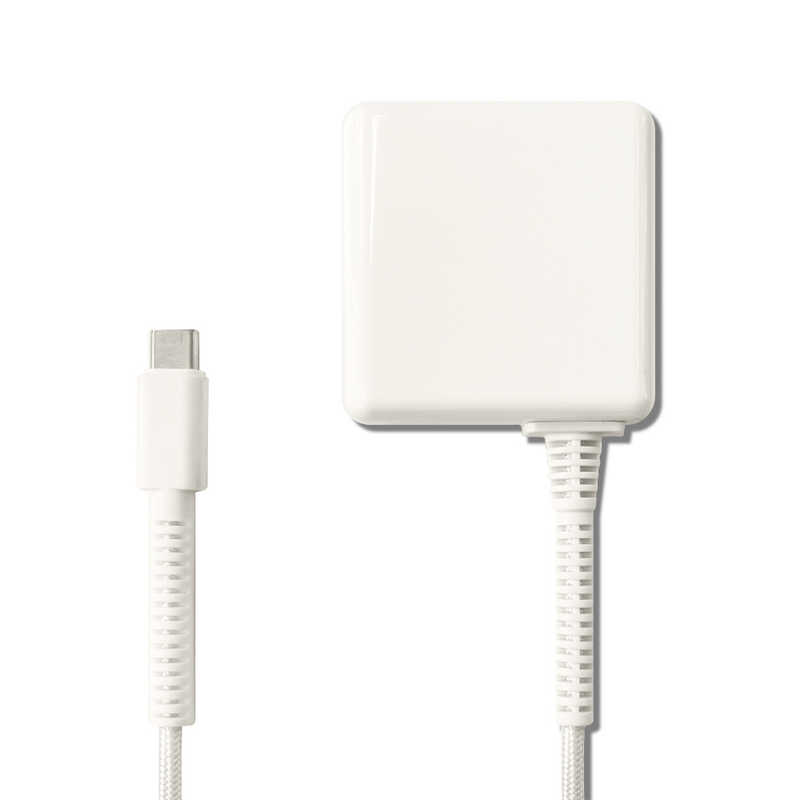 オズマ　超ロングブッシュで断線に強いType-Cケーブル一体型AC充電器 10W 1.5m ホワイト　AC-CMSS20W