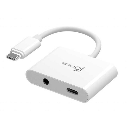 J5 USB-C to 3.5mm オーディオ & パワーデリバリーアダプター ホワイト JCA122 J5 USB-C to 3.5mm オーディオ & パワーデリバリーアダプター ホワイト JCA122