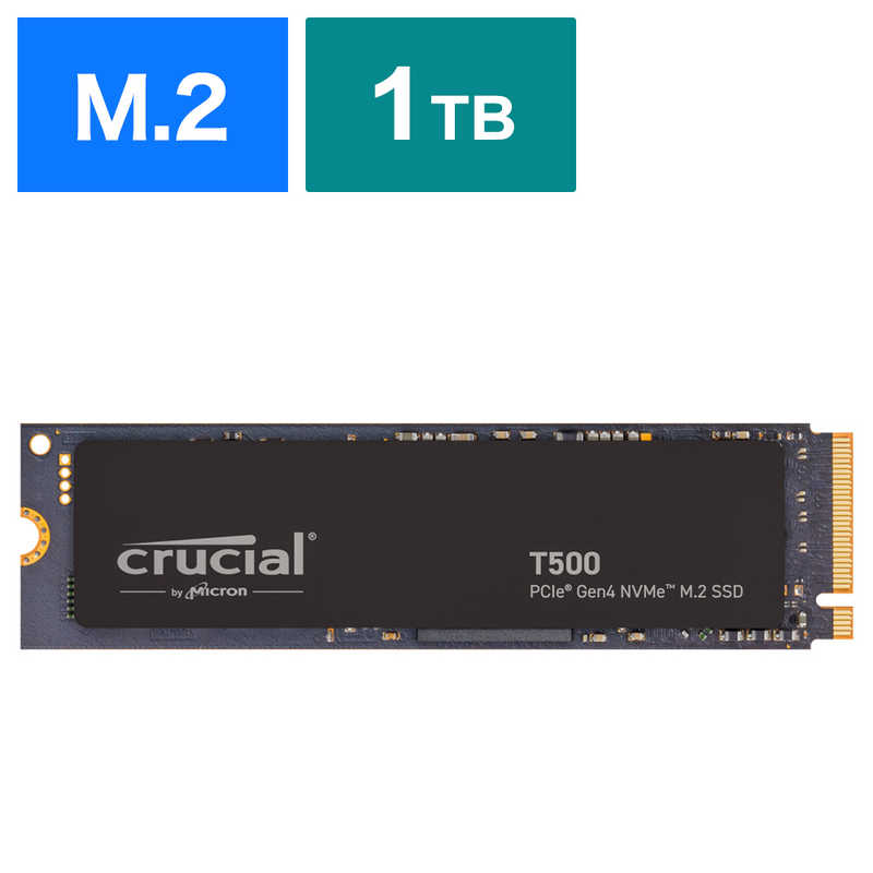 CRUCIAL¢SSD PCI-Express³ NVMe (PCIe Gen 4 x4) Non-Heatsink T500 Non-Heatsink 1TB /M.2ϡ֥Х륯ʡסCT1000T500SSD8JP