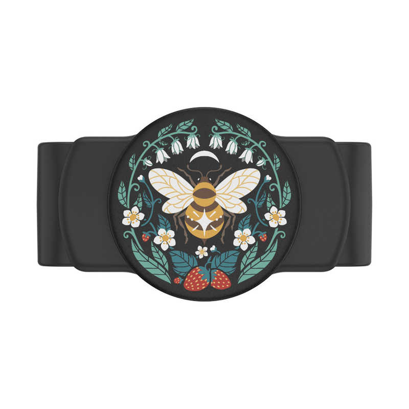 POPSOCKETS Slide Stretch Boho Bee Black with SQUARE Edges (四角い角) 806138