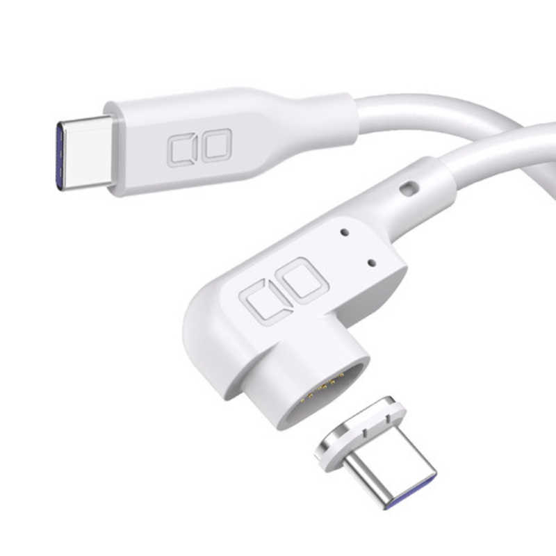 CIO　L字マグネットシリコンケーブル1m ホワイト ［USB Power Delivery対応］　CIOSLLMGCC1WH