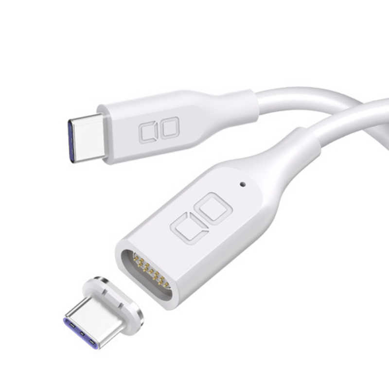 CIO　マグネットシリコンケーブル1m ホワイト ［USB Power Delivery対応］　CIOSLMGCC1WH