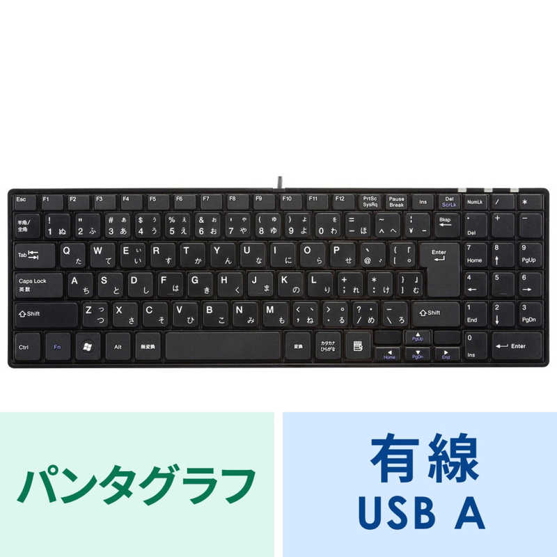 サンワサプライ　USBスリムキーボード（テンキー付）　SKB-SL17BKN (ブラック) - Image 2