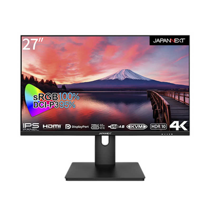JAPANNEXT 27インチ IPSパネル搭載 4K(3840×2160) /ワイド 解像度 液晶モニター JN-IPS273UHDR-C65W