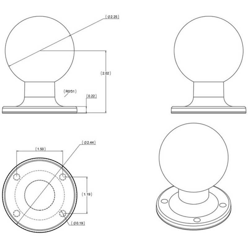 RAMMOUNTS　AMPSホールラウンドベース2.25インチボール　RAM-D-254U