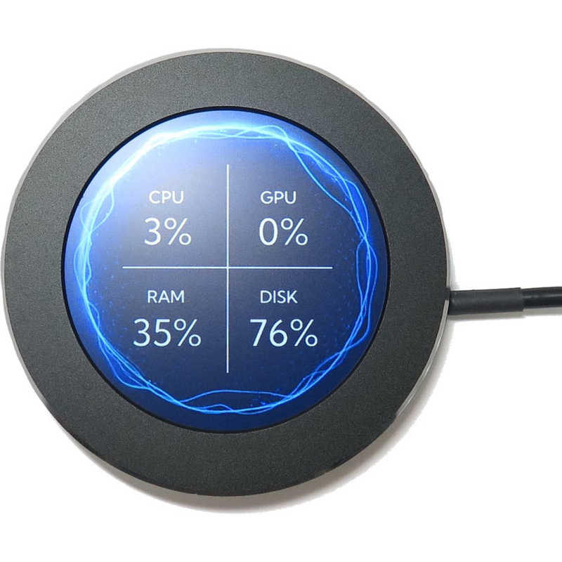 タイムリー　2.1inch 円形IPS液晶モニター SCREEN21 ［ 解像度 480x480 / 内部USB9ピン接続 ］ ブラック　TM-SCREEN21BK